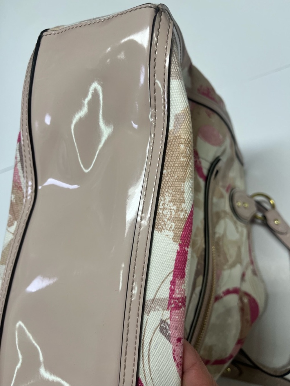 Coach Poppy Graffiti Glam Tote Signature C Pink Khaki 14537 - Picture 13 of 13